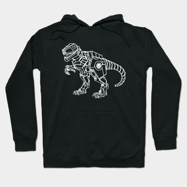 Robot dinosaur sketch drawing design Hoodie by colorbyte